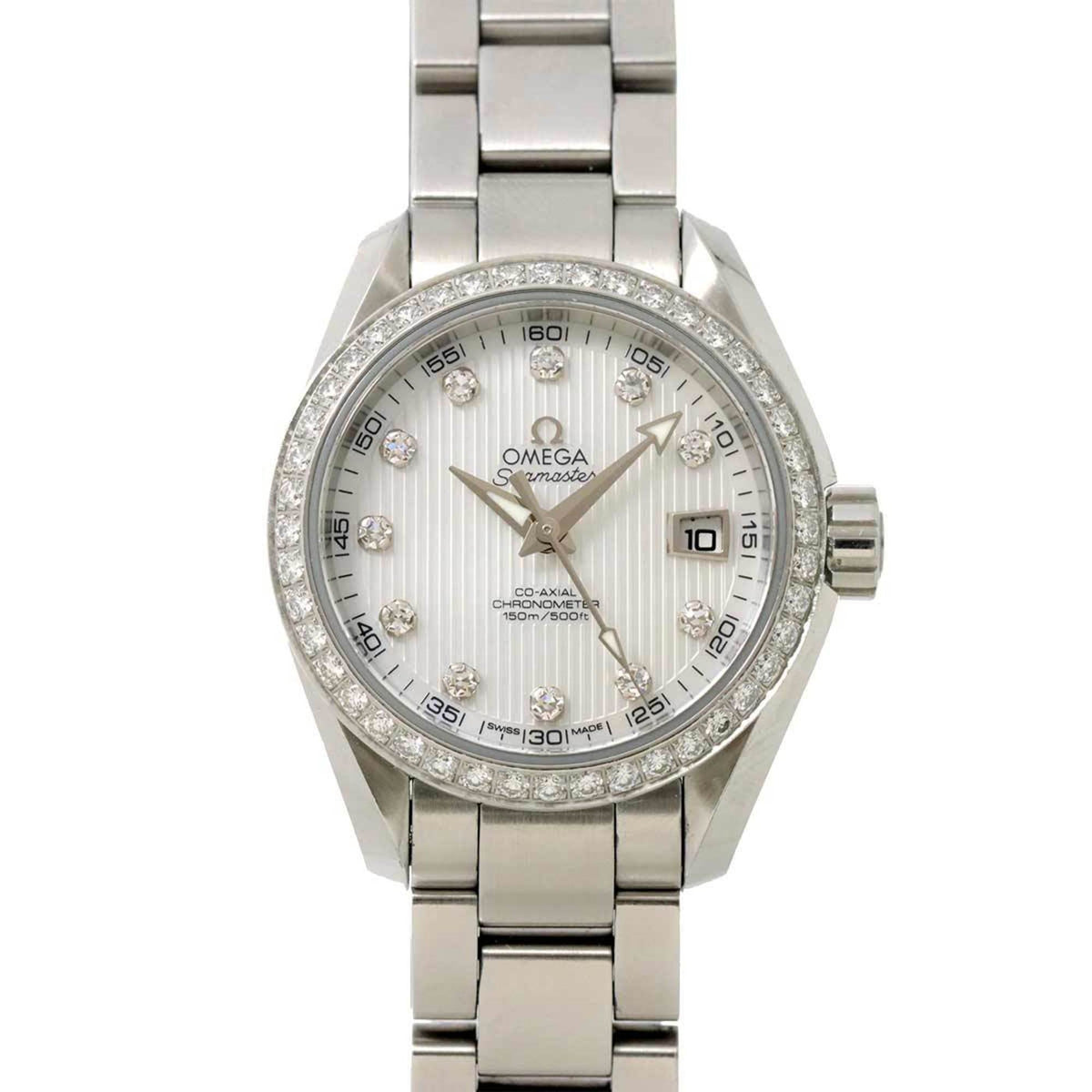 Pre-Owned OMEGA Seamaster Aqua Terra Co-Axial 231 15 30 20 55 001 11P Diamond Women's Watch Bezel White Shell Quartz Constellation