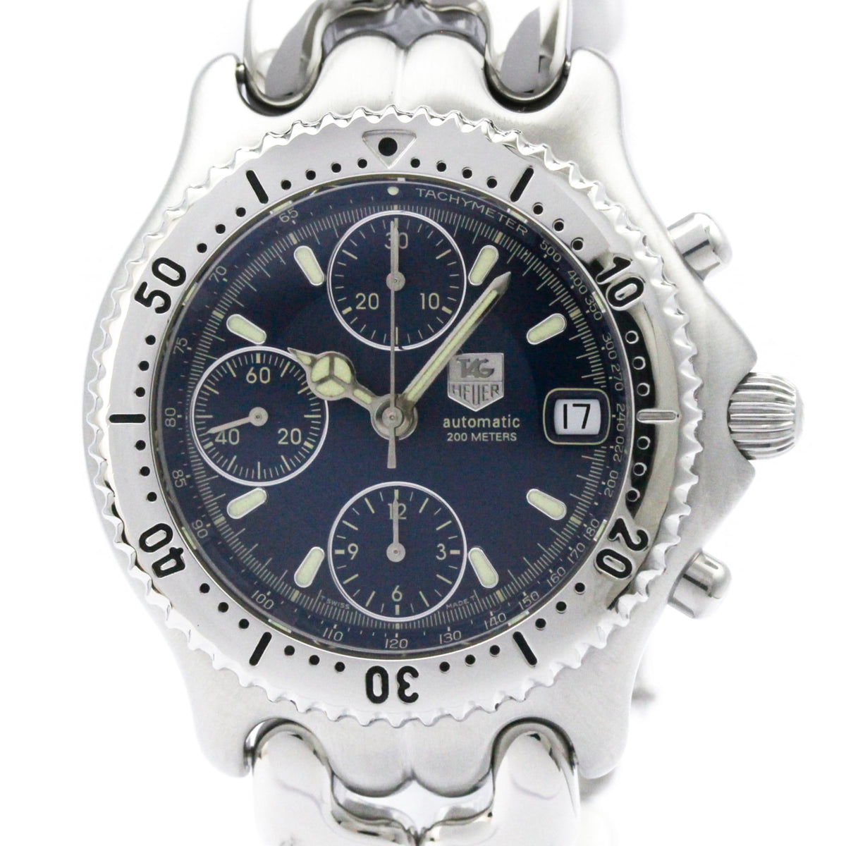 Pre-Owned TAG HEUER Sel Chronograph Steel Automatic Mens Watch CG2111Polished