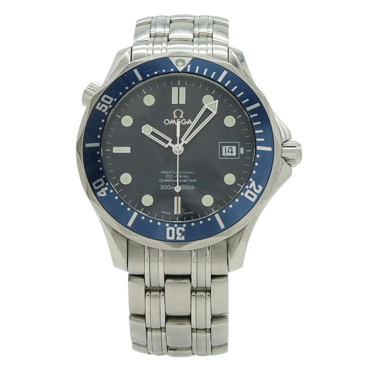Pre-Owned OMEGA Seamaster Co-Axial Chronometer 300m Water Resistant Blue Dial Men's Automatic Watch 2220.80