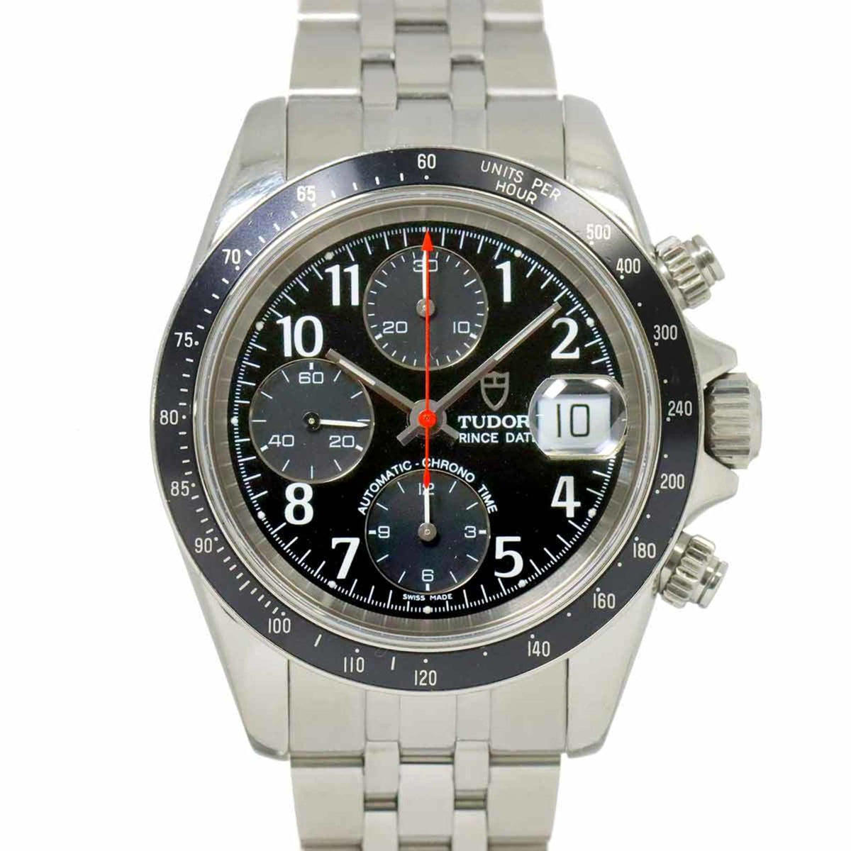 Pre-Owned Tudor Chronotime 79260P Men's Watch with Date Display, Black, Automatic