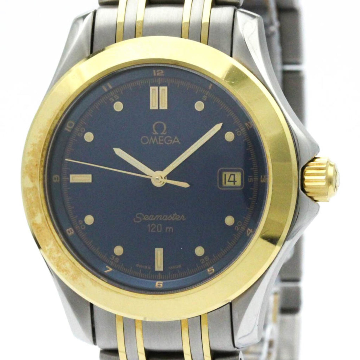 Pre-Owned Polished OMEGA Seamaster 120M Chronometer 18K Gold Steel Mens 2311.80 BF574203