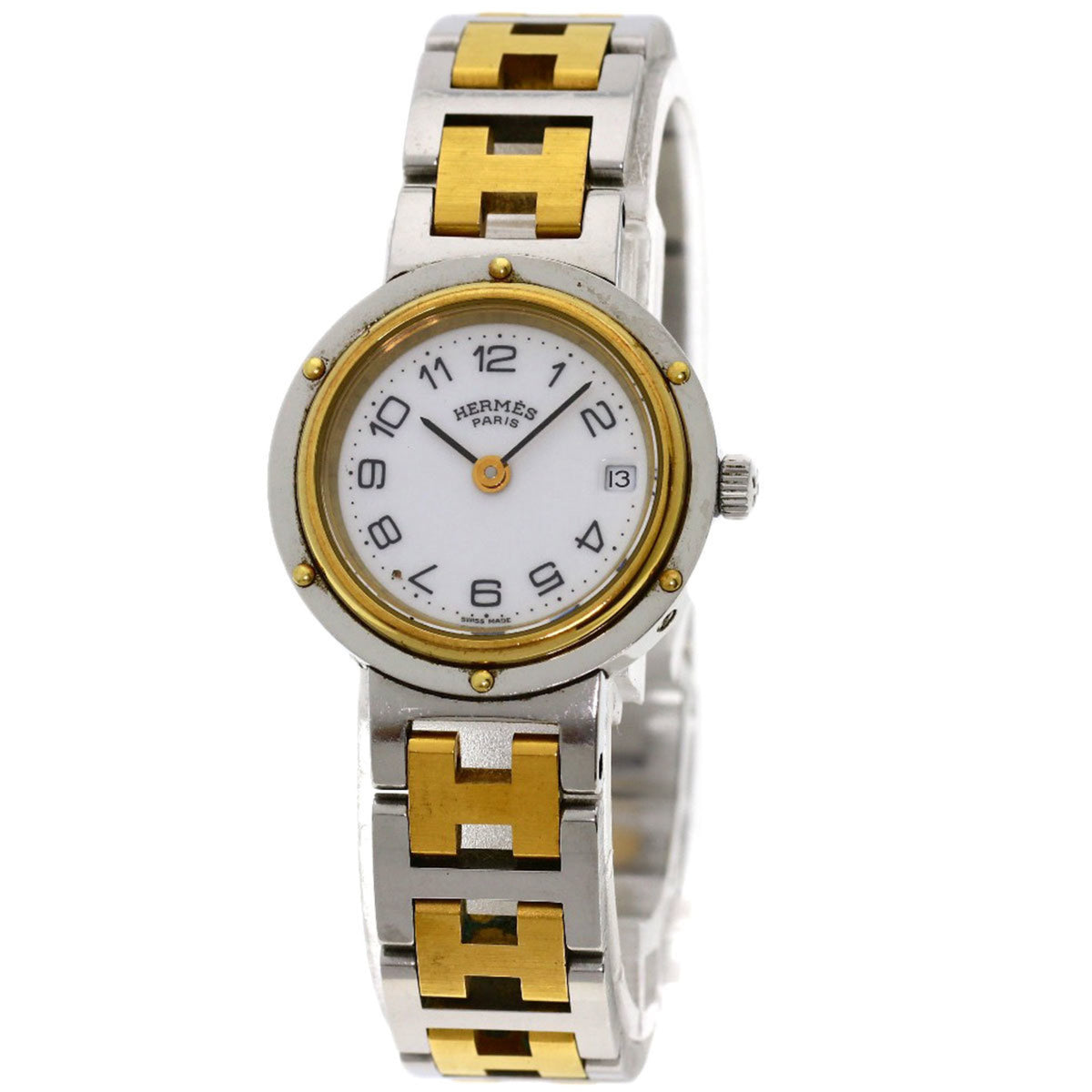 Montre Hermes Clipper SSxGP d'occasion pour femme en acier inoxydable HERMES 