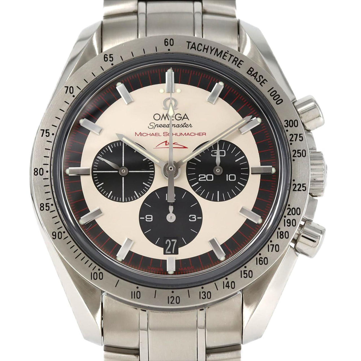 Pre-Owned Omega Speedmaster Schumacher Special Edition 3853.32 Stainless Steel Automatic Watch