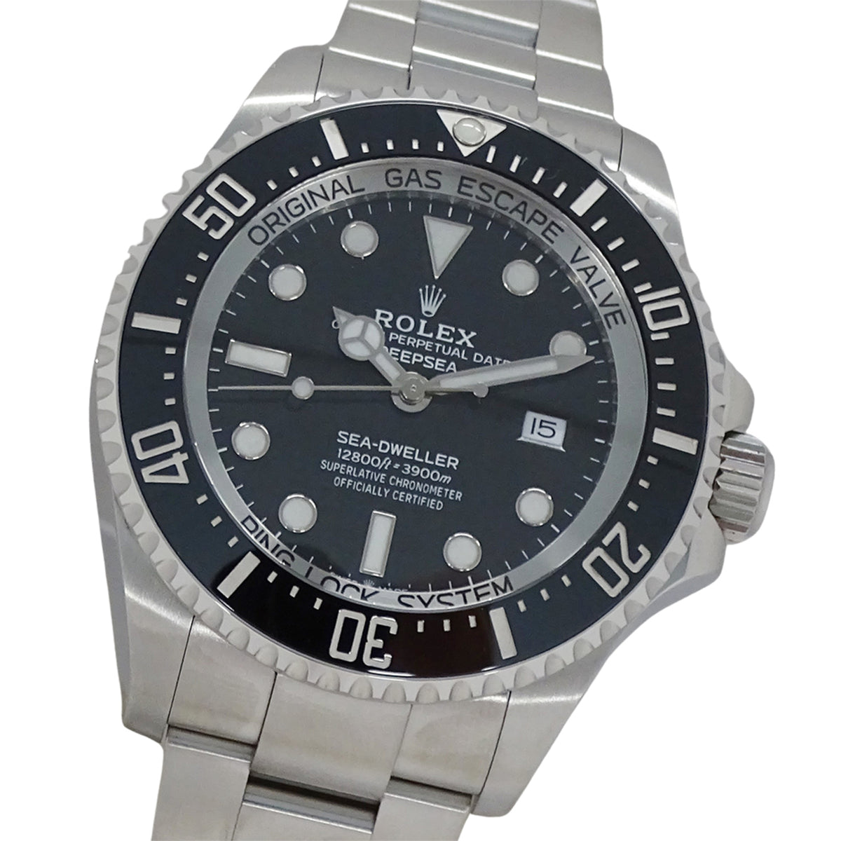 Pre-Owned Rolex Sea-Dweller Deepsea 126660, random number, men's watch, date display, automatic movement, stainless steel, silver/black, polished.
