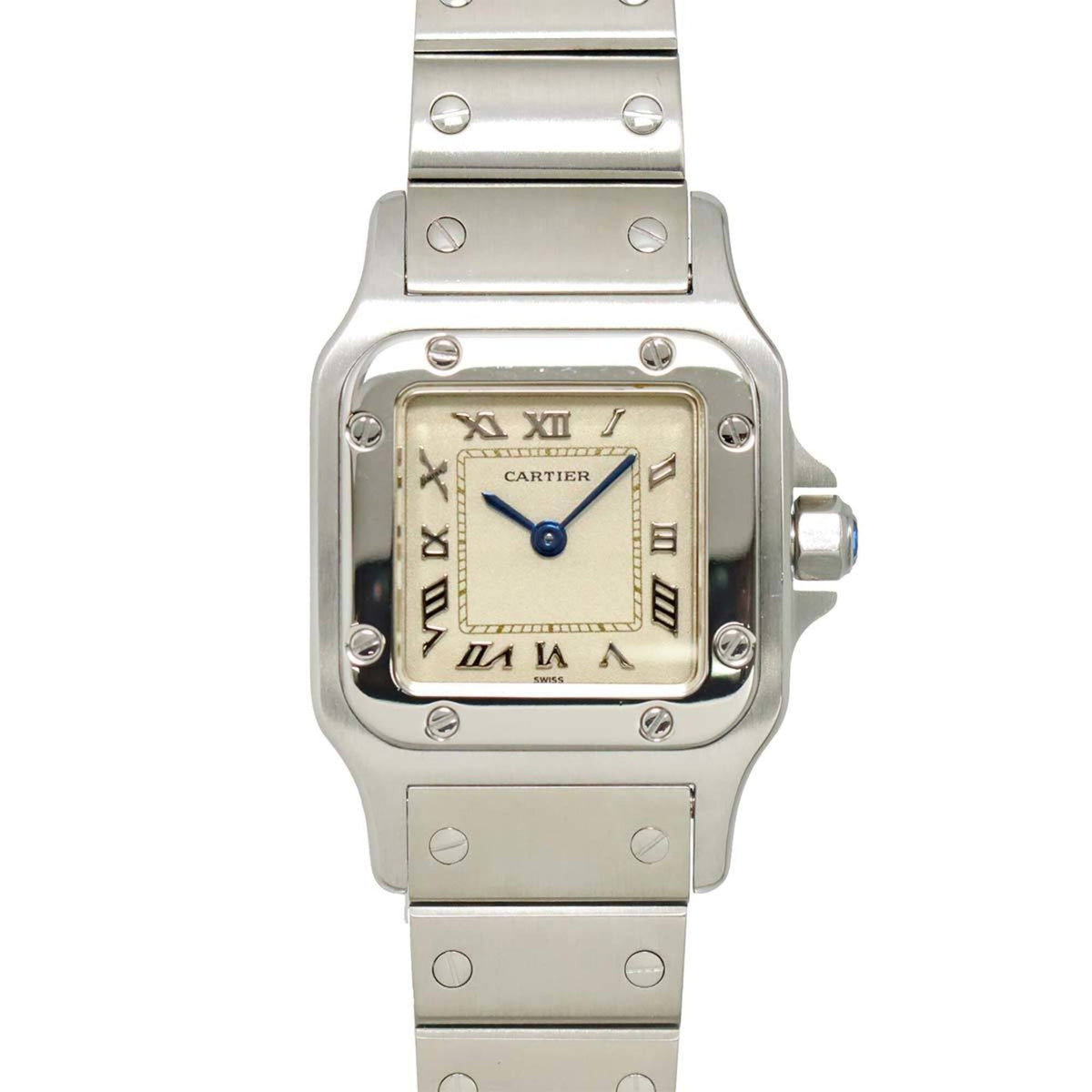 Pre-Owned Cartier Santos Galbee SM W20024D6 Women's Watch, Ivory, Quartz Watch