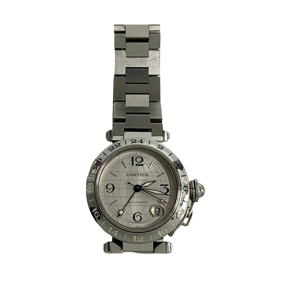 Pre-Owned CARTIER Pasha C Automatic Stainless Steel Wristwatch, Silver, 50973
