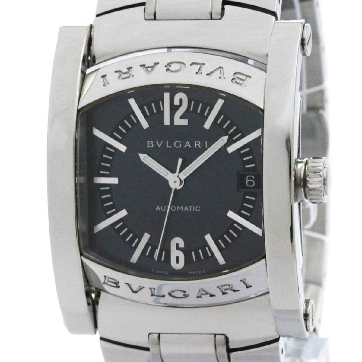 Pre-Owned Polished BVLGARI Assioma Steel Automatic Mens Watch AA44S BF581272