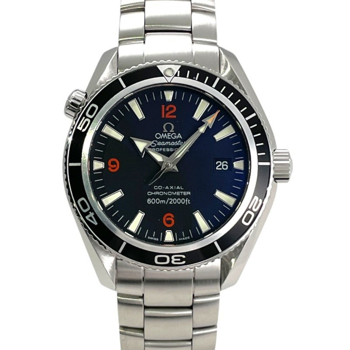 Pre-Owned OMEGA Seamaster Planet Ocean 2201.51 Men's Automatic Watch, Stainless Steel, Black Dial, Co-Axial Chronometer
