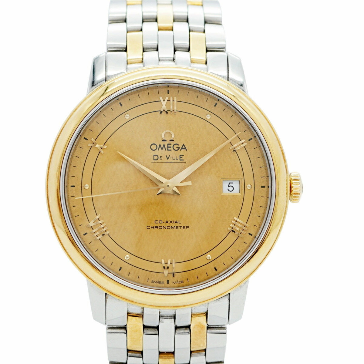 Pre-Owned Omega De Ville 424.20.40.20.08.001 Gold Dial Men's Watch