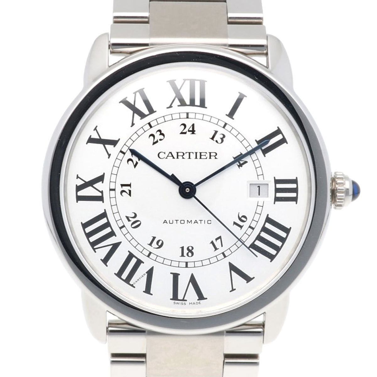 Pre-Owned Cartier Ronde Solo XL Wristwatch, Stainless Steel, W6701011 (3802), Automatic Winding, Overhauled, Polished, Men's Watch, CARTIER