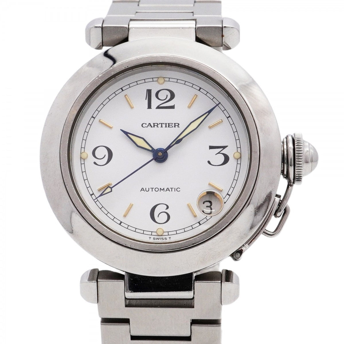 Pre-Owned Cartier Pasha W31015M7 White Dial Men's Watch