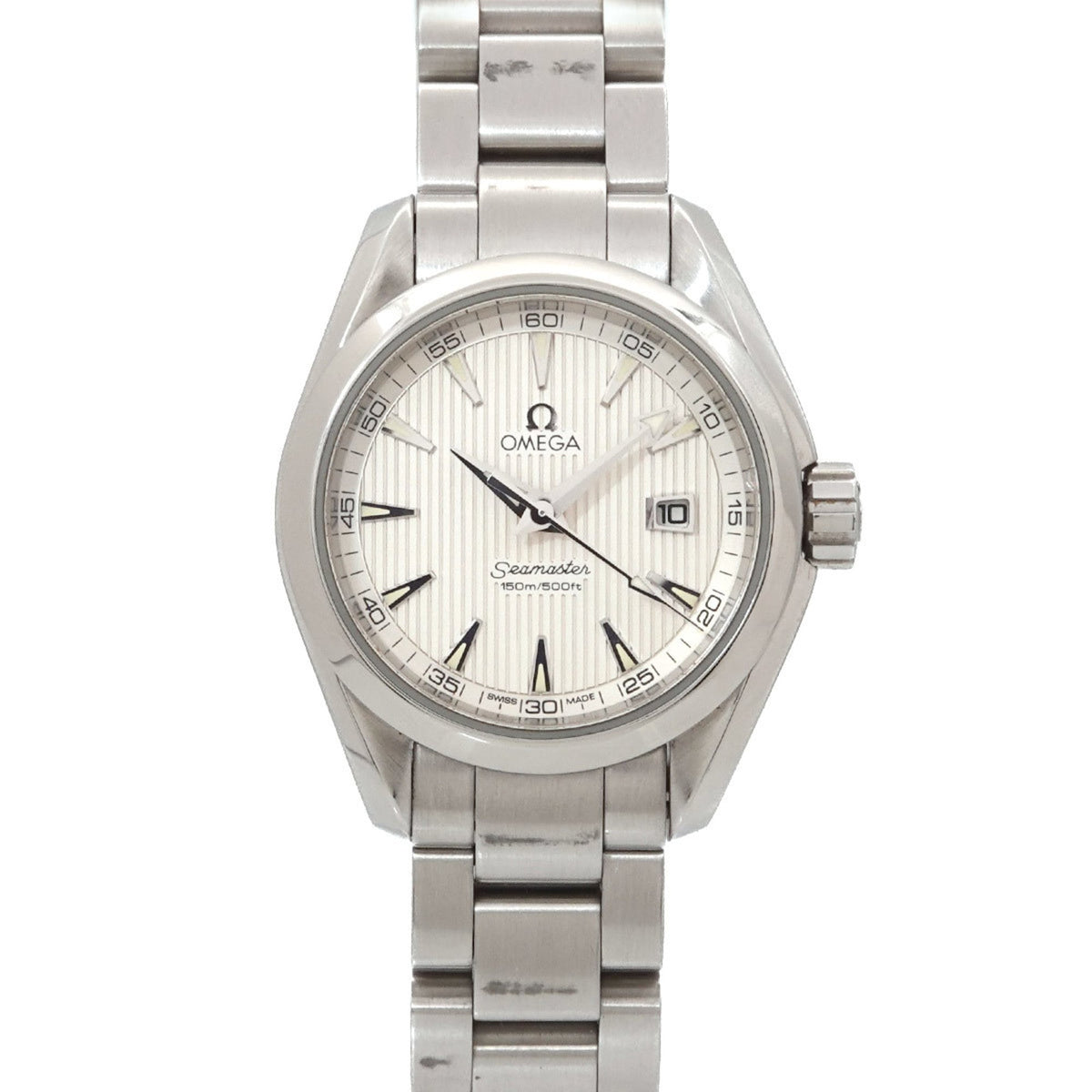 Pre-Owned Omega Seamaster Aqua Terra 231 10 30 61 02 001 Ladies' Watch, Date, Silver, Quartz Watch