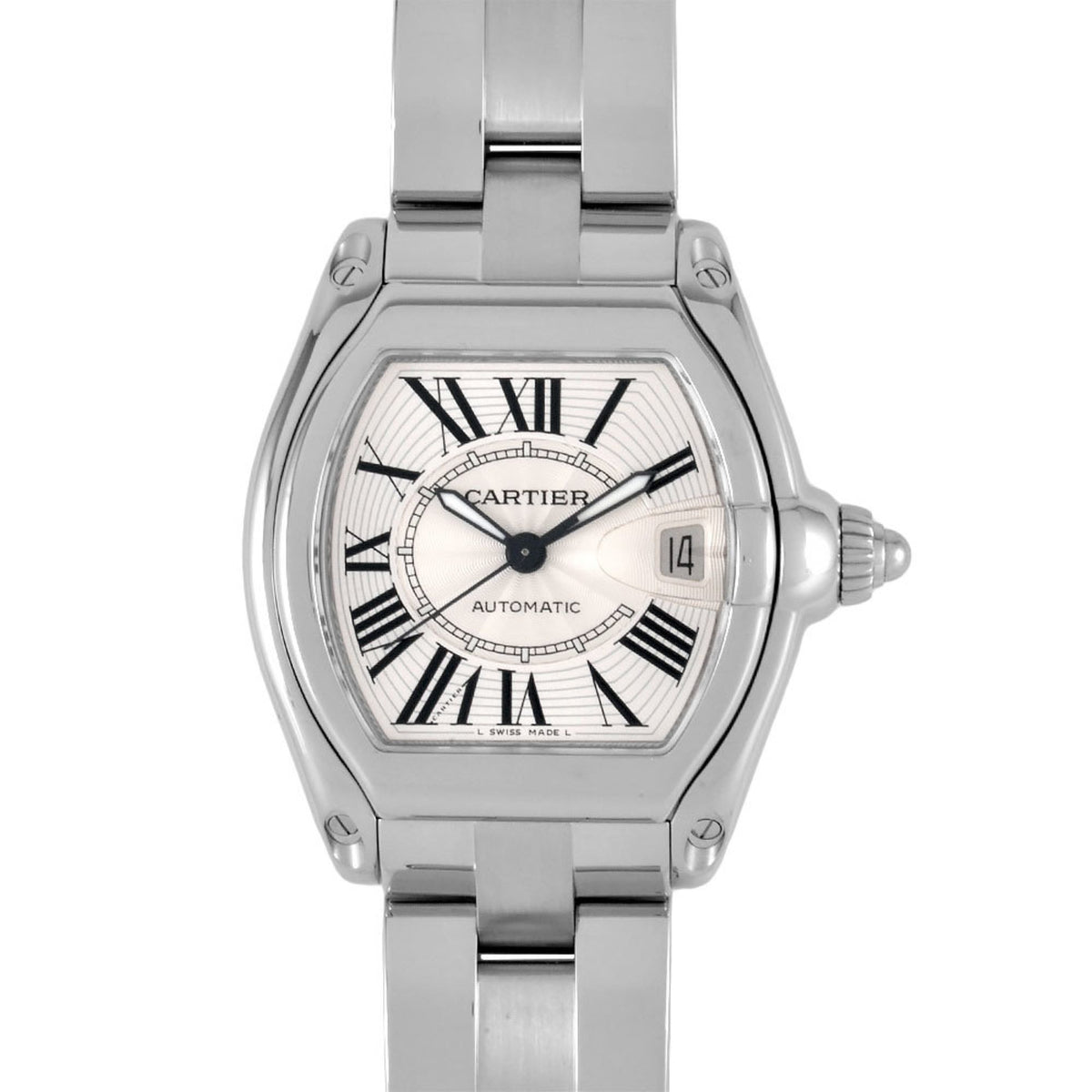 Pre-Owned Cartier 2510 Roadster LM Automatic Watch Silver Dial Men's