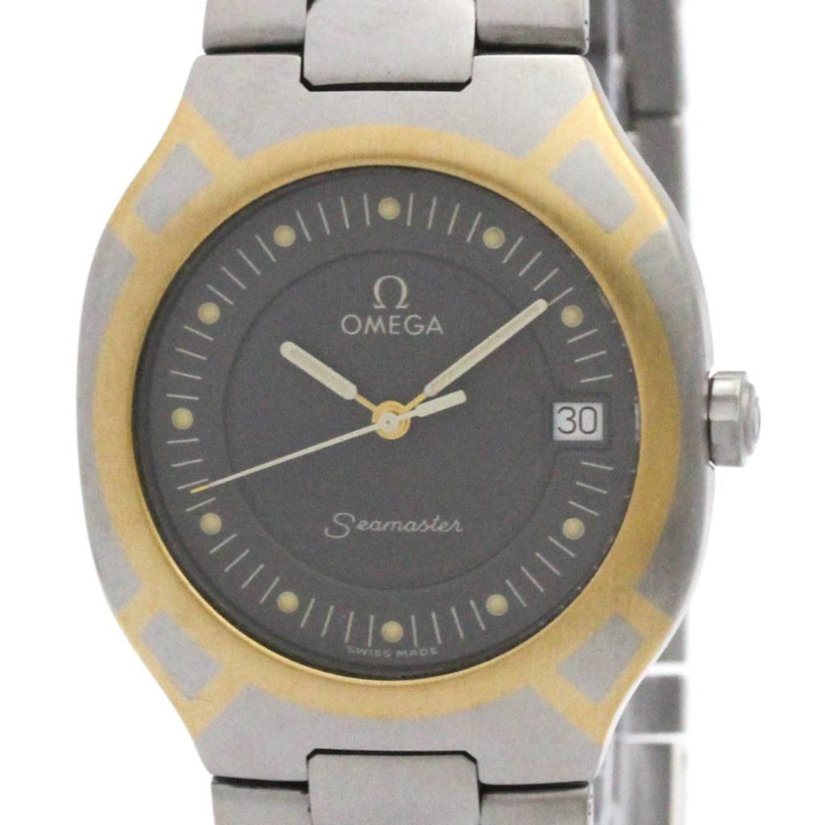 Pre-Owned OMEGA Seamaster Polaris 18K Gold Steel Mens Watch 396.1022 Polished