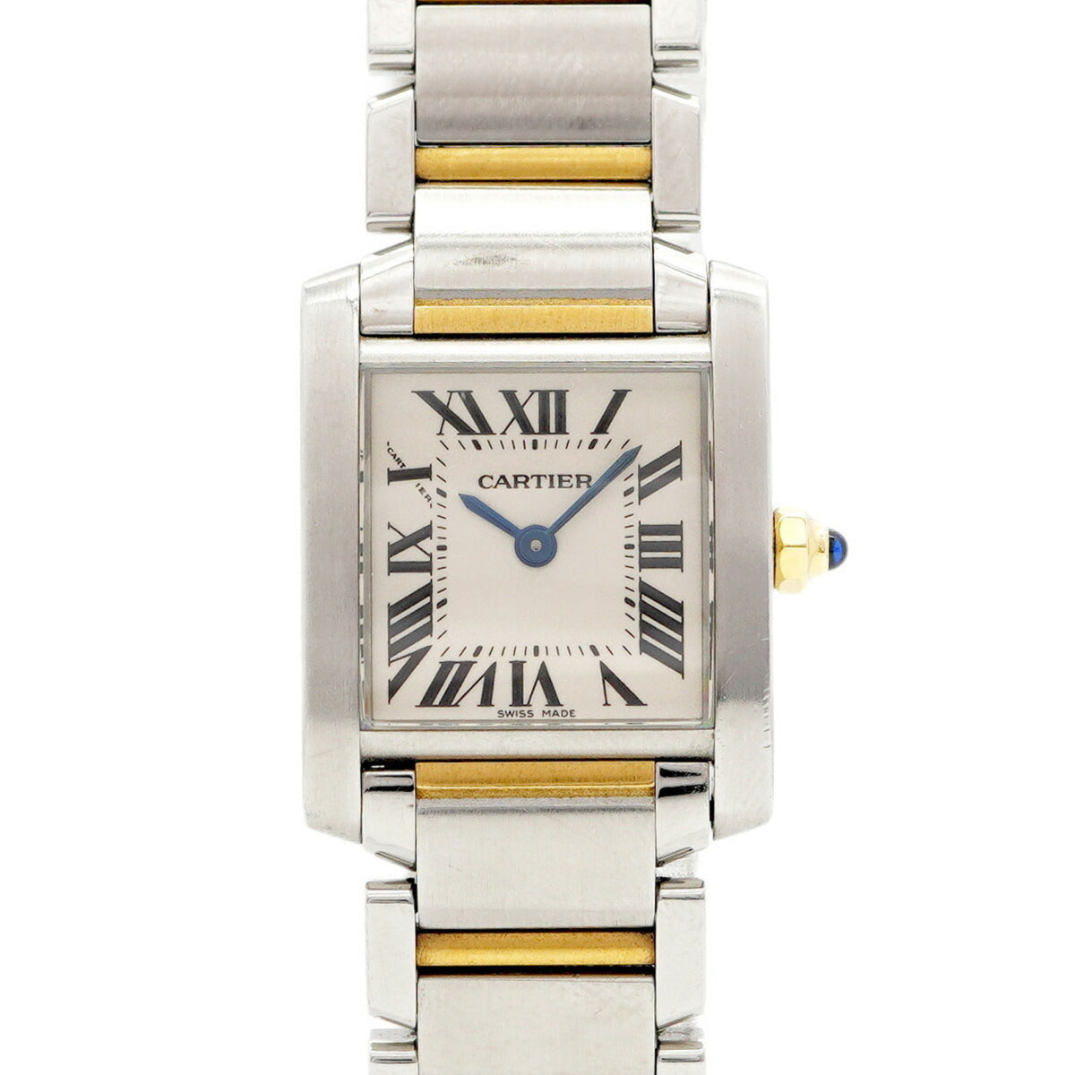 Pre-Owned Cartier Tank Fran?aise SM Two-tone Watch W51007Q4 Ivory Dial Women's