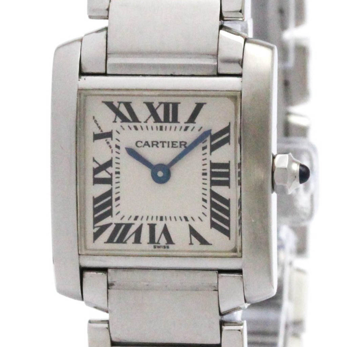 Pre-Owned CARTIER Tank Francaise Steel Quartz Ladies Watch W51008Q3 Polished