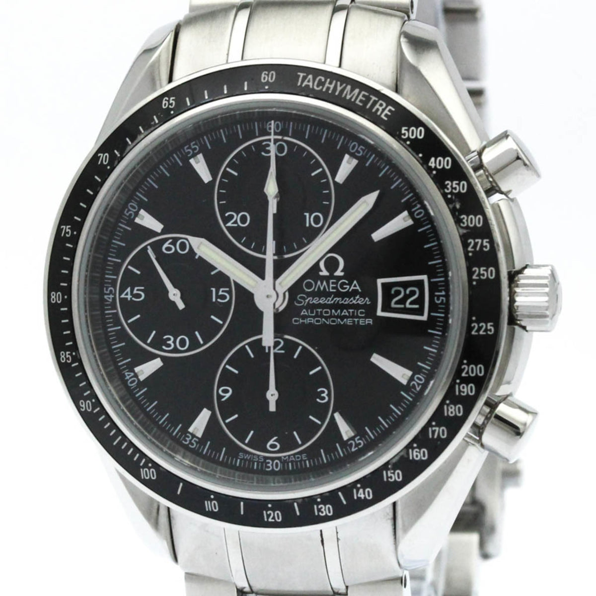Pre-Owned OMEGA Speedmaster Date Steel Automatic Mens Watch 3210.50 Polished
