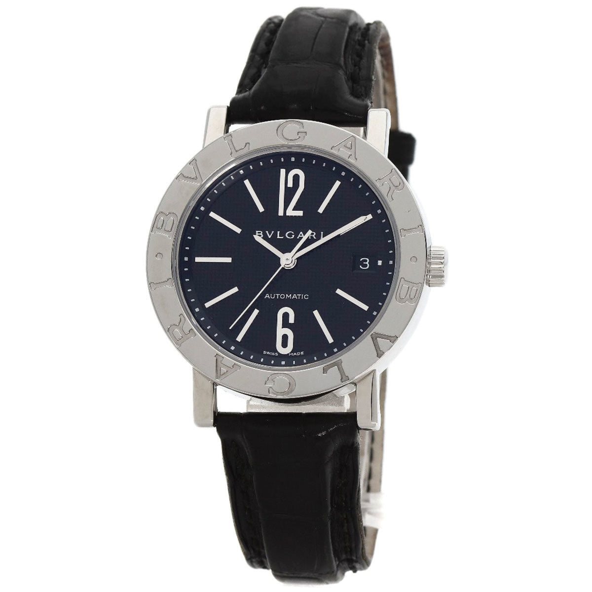 Montre Bvlgari BB38BSLD d'occasion en acier inoxydable et cuir pour homme 