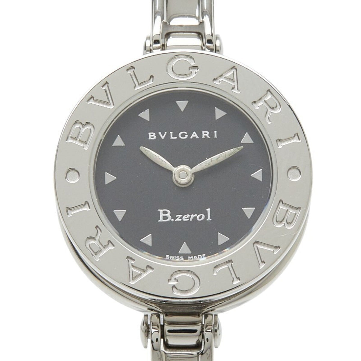 Pre-Owned Bulgari B.zero1 Bangle Watch BZ22SS Quartz Black Dial Stainless Steel Women's BVLGARI