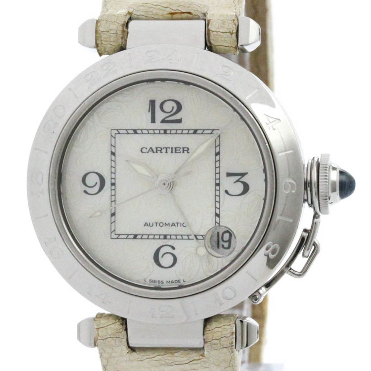 Pre-Owned Polished CARTIER Pasha C GMT 2004 Christmas Limited Watch W3107199 BF575219