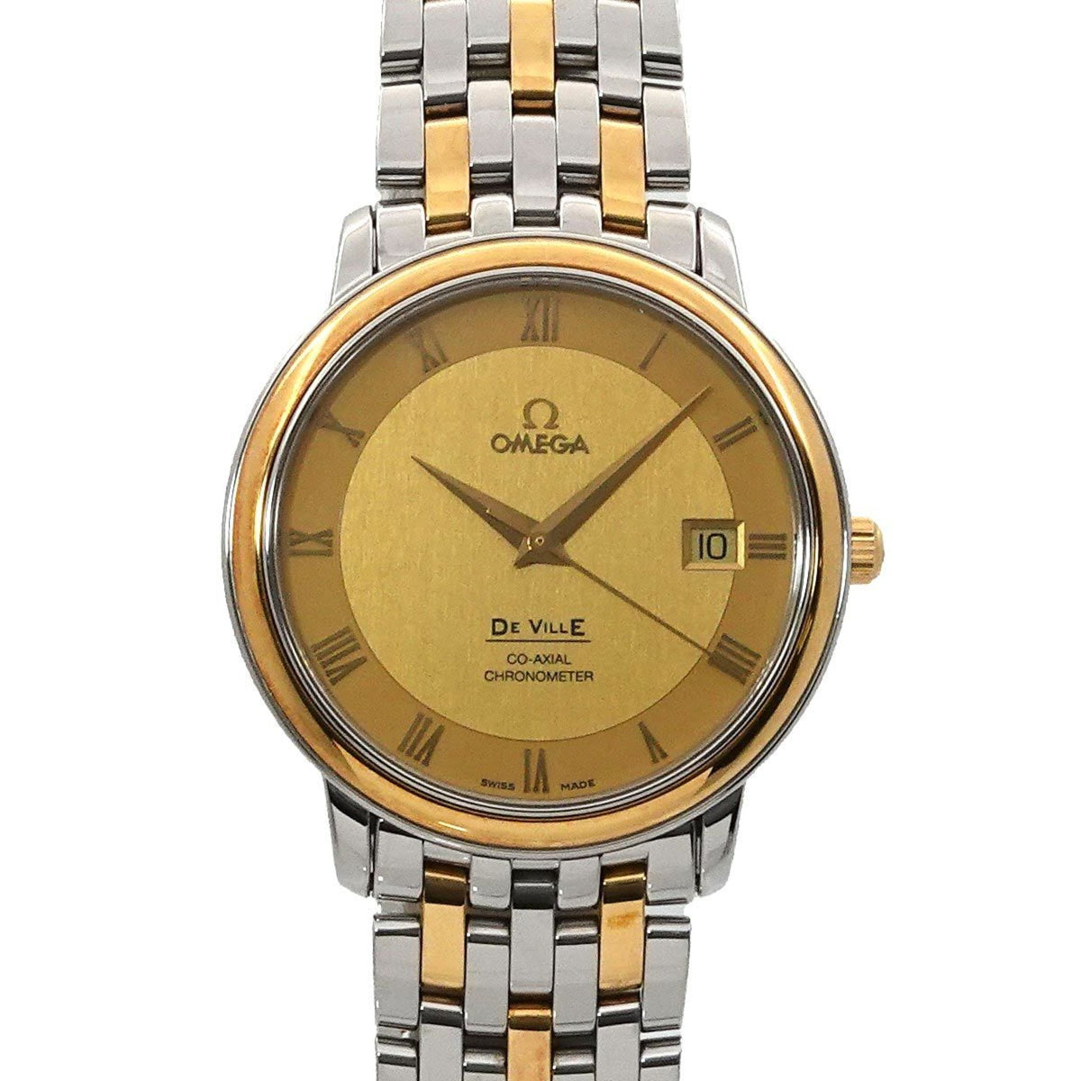 Pre-Owned OMEGA De Ville Prestige Two-Tone 4374 11 Men's Watch with Date Display, Gold/Yellow Gold, Automatic