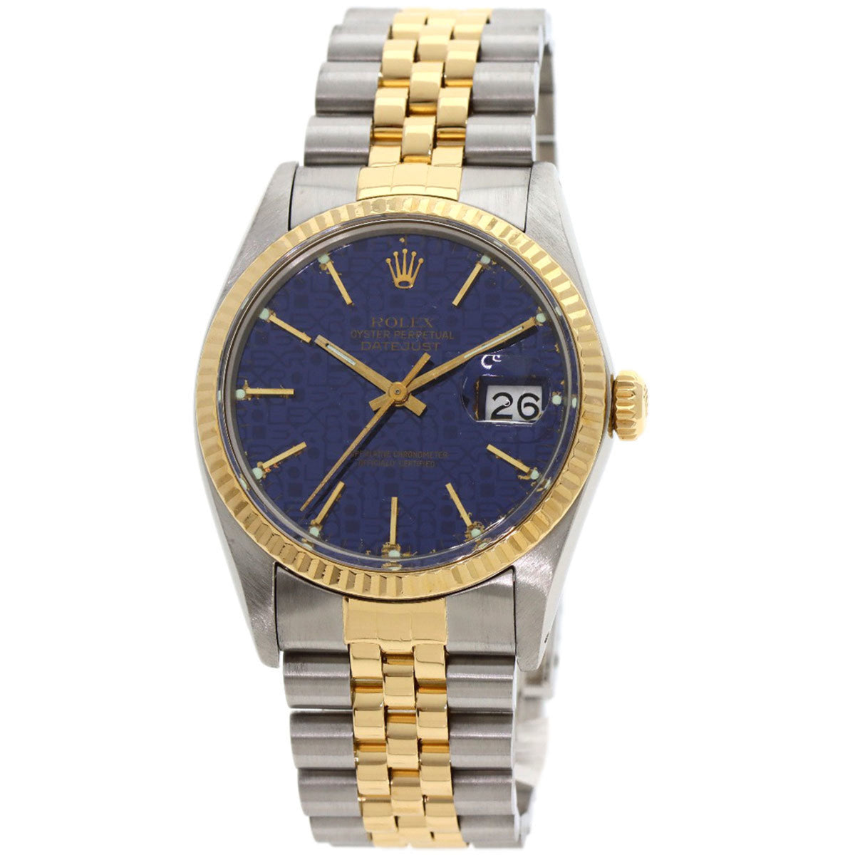 Pre-Owned Rolex 16013 Datejust Watch Stainless Steel SSxK18YG K18YG Men's ROLEX