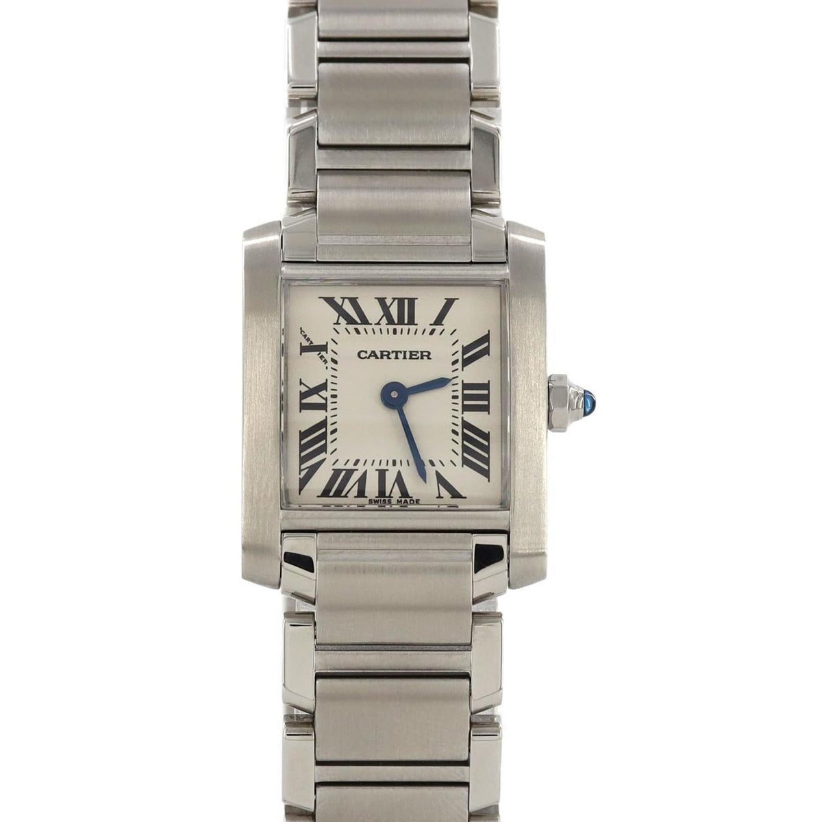 Gebrauchte Cartier Tank Francaise SM W51008Q3 SS Armbanduhr Quarz 