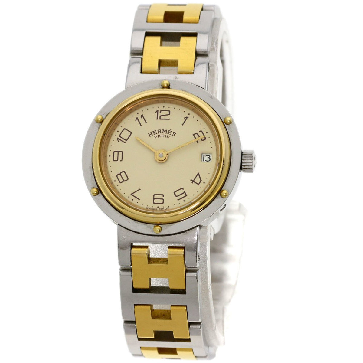 Montre Hermes Clipper SSxGP d'occasion pour femme en acier inoxydable HERMES 