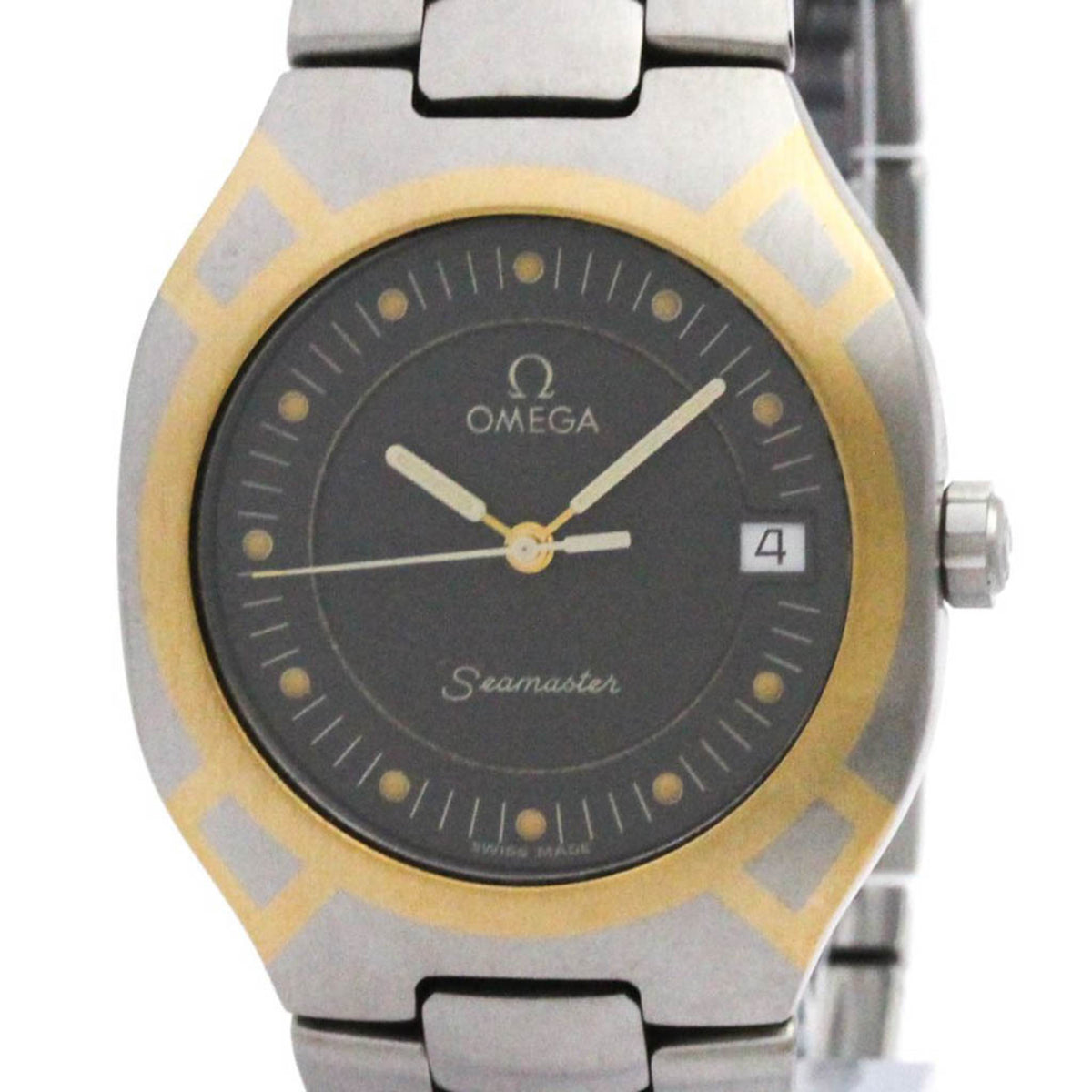 Pre-Owned OMEGA Seamaster Polaris 18K Gold Steel Watch 396.1022 Polished