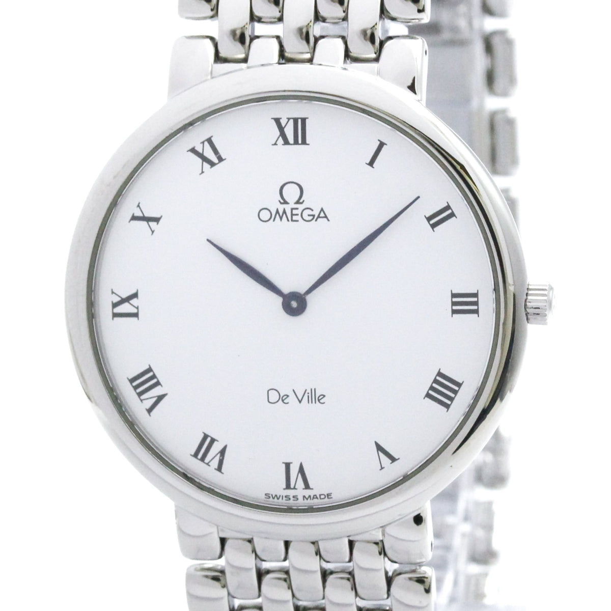 Pre-Owned OMEGA De Ville Prestige Steel Quartz Mens Watch 395.2378 Polished
