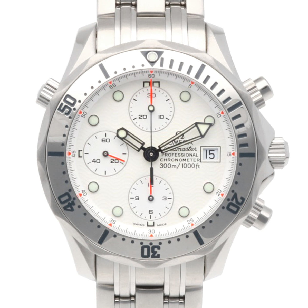 Pre-Owned Omega Seamaster Chronograph Watch, Stainless Steel, 25982000, Automatic Winding, Polished, 80238XXX, Men's, Used