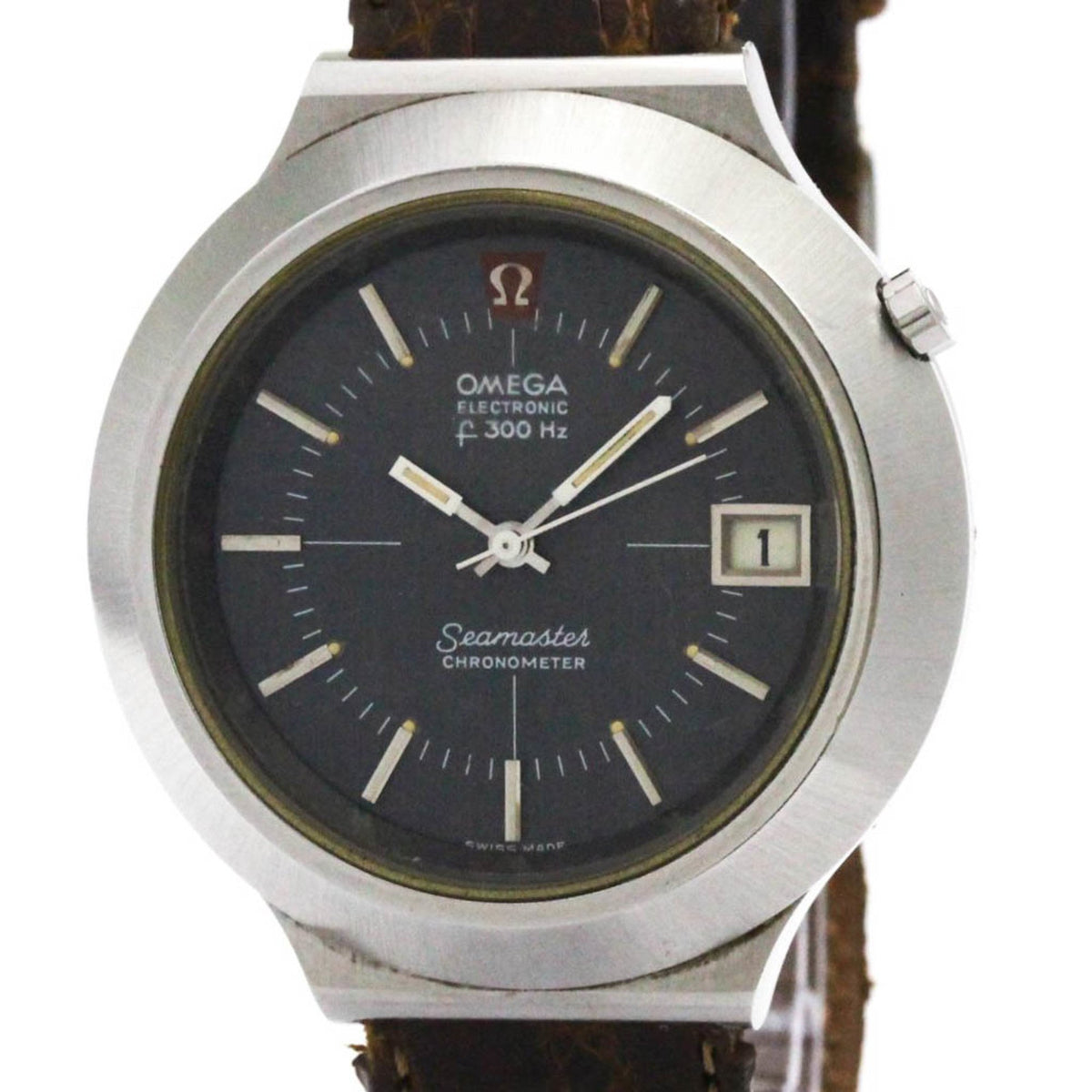 Pre-Owned OMEGA Seamaster Electronic f300 Hz Steel Quartz Mens Watch 198.012