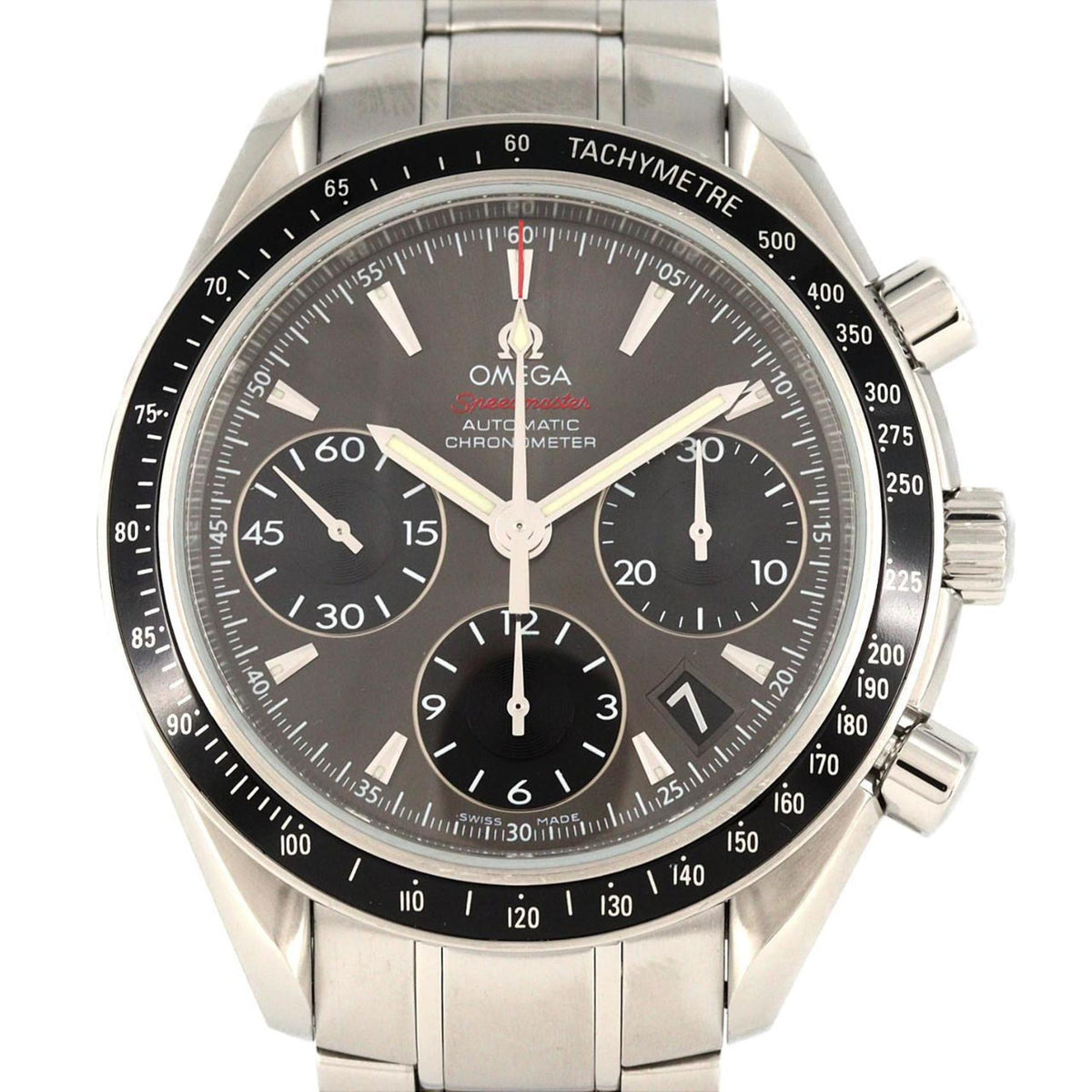 Pre-Owned Omega Speedmaster Date 323.30.40.40.06.001 Stainless Steel Automatic Watch