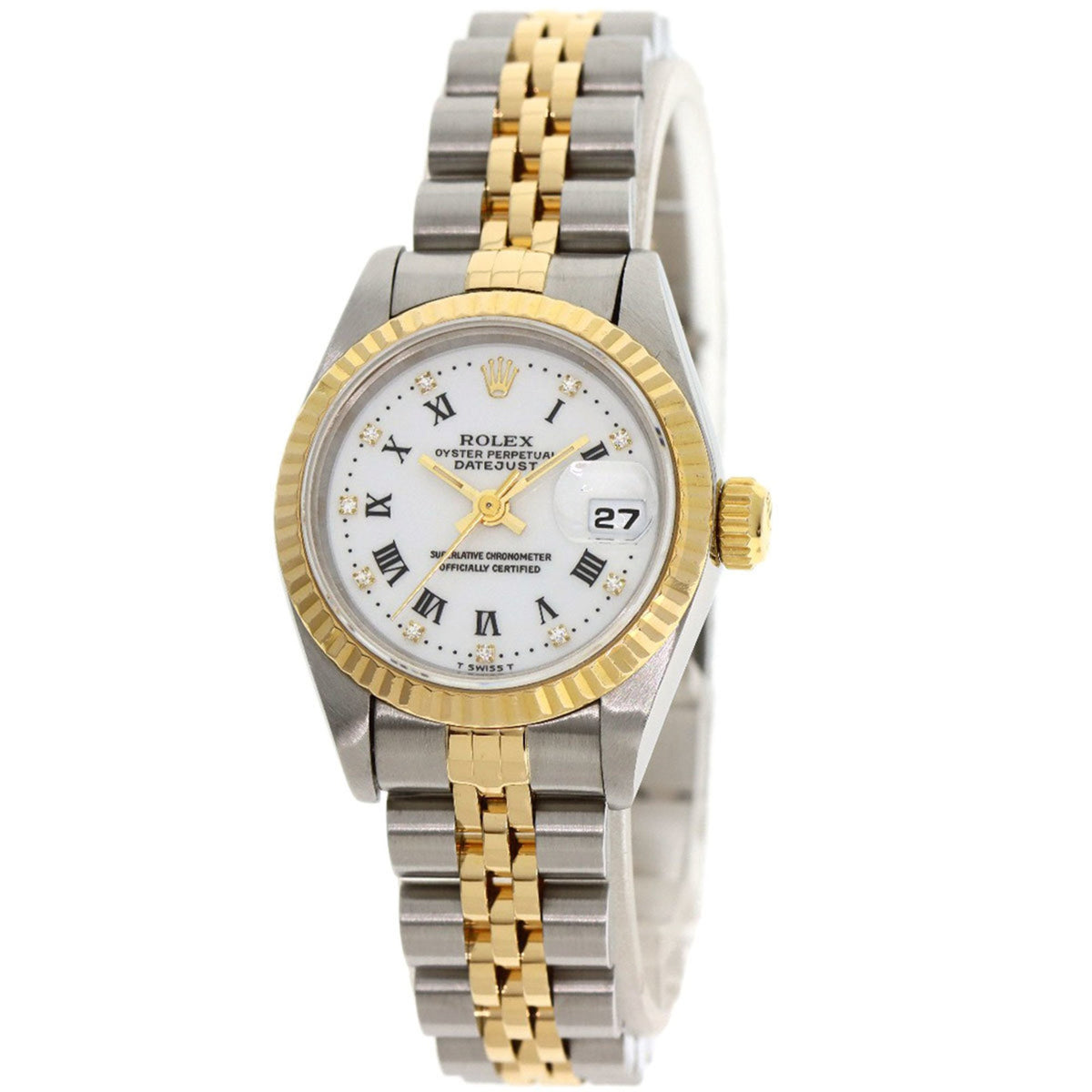 Pre-Owned Rolex 69173G Datejust 10P Diamond Small Point Watch Stainless Steel SSxK18YG Ladies ROLEX