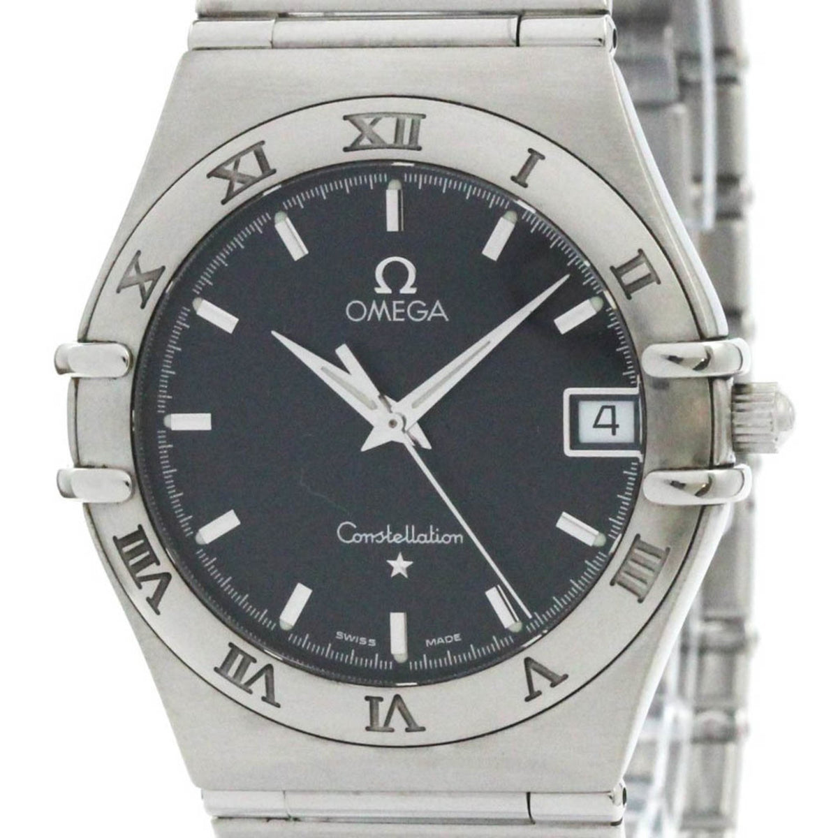 Pre-Owned Polished OMEGA Constellation Stainless Steel Quartz Mens Watch 1512.40