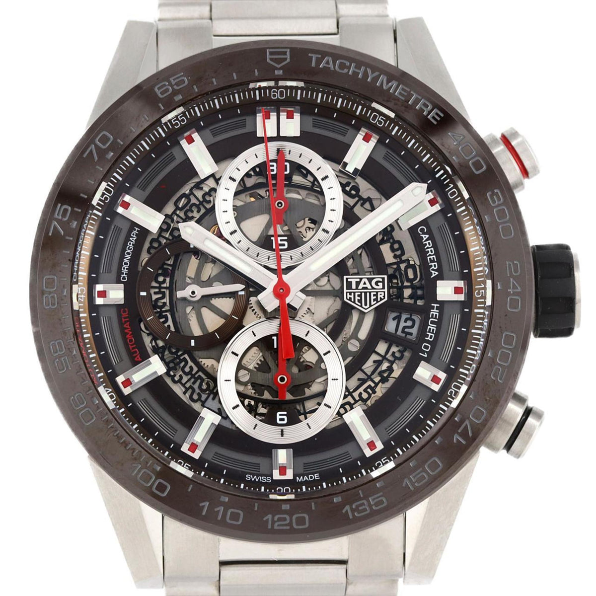 Montre-bracelet automatique TAG Heuer Carrera Calibre 01 d'occasion CAR201U.BA0766 SS 