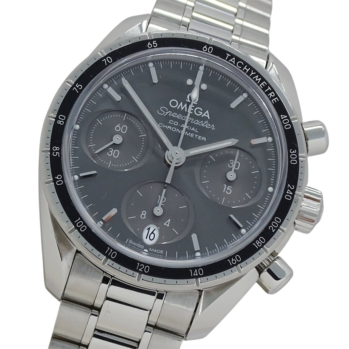 Pre-Owned Omega Speedmaster 38 324.30.38.50.06.001 Men's Watch, Brand Name, Co-Axial Chronometer, Chronograph, Automatic Movement, Stainless Steel (SS), Silver/Gray, Polished.