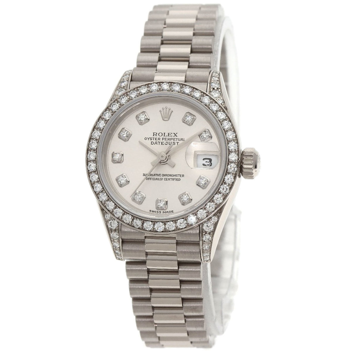 Pre-Owned Rolex 79159G Datejust 10-Piece Bezel Diamond Watch in 18K White Gold/18KWG/Diamond Women's