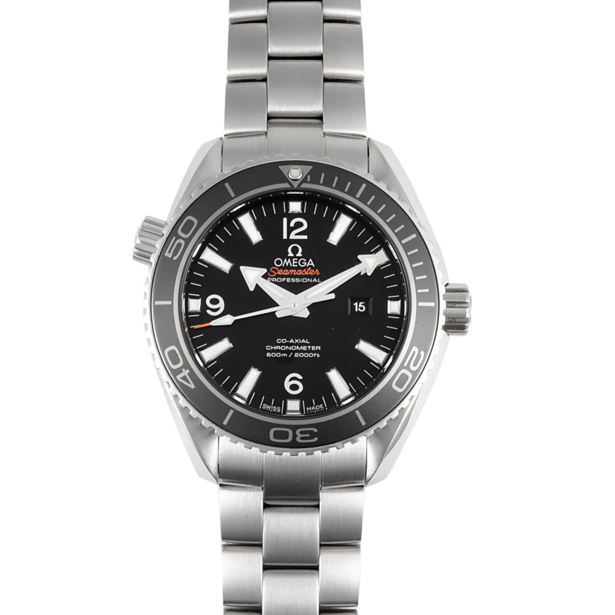 Pre-Owned OMEGA 232.30.38.20.01.001 Seamaster Planet Ocean Co-Axial Watch Automatic Black Dial Men's