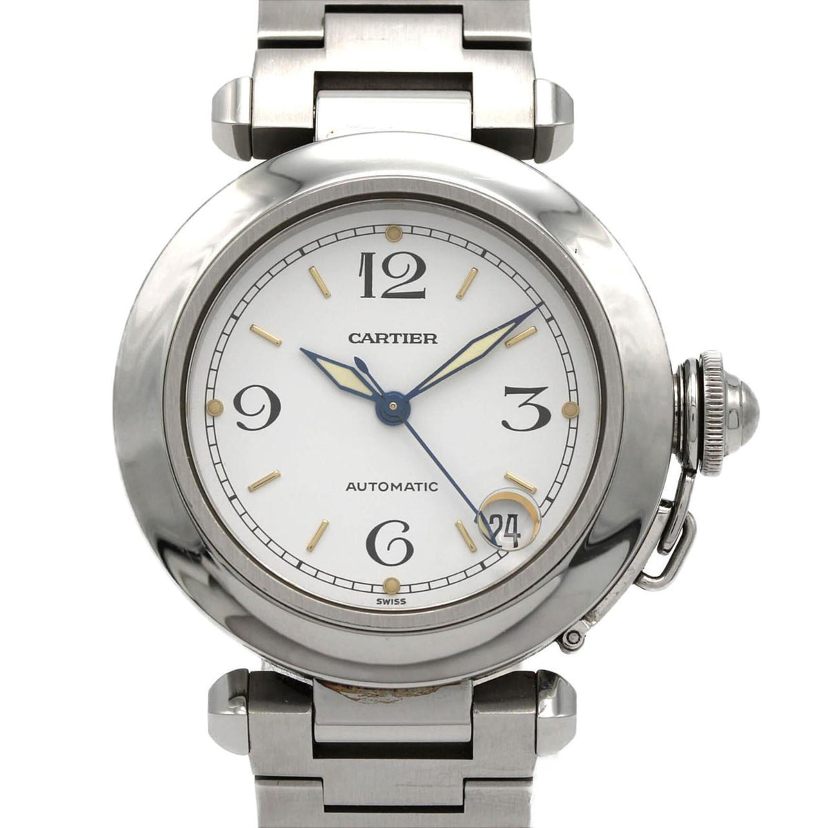 Pre-Owned Cartier Pasha C W31015M7 Stainless Steel Automatic Watch