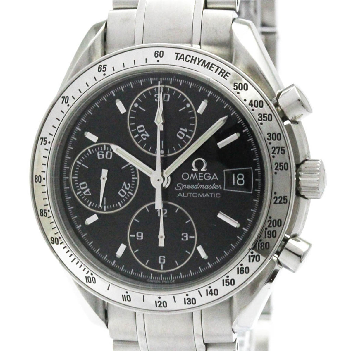 Pre-Owned OMEGA Speedmaster Date Steel Automatic Mens Watch 3513.50 Polished