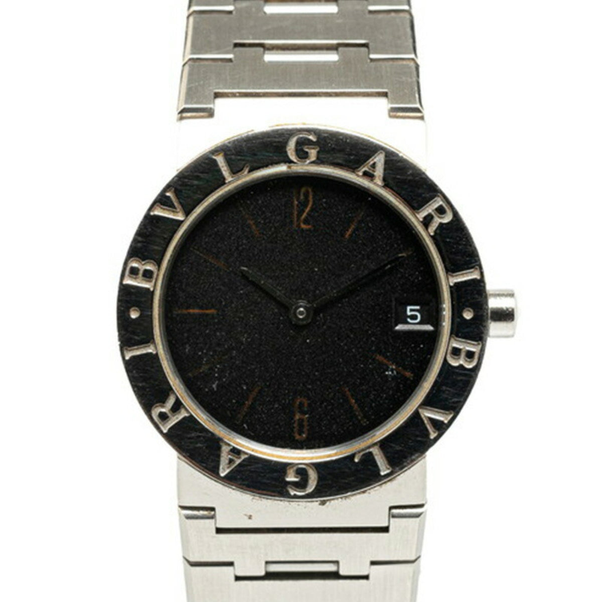 Pre-Owned BVLGARI Watch BB30SS Quartz Black Dial Stainless Steel Women's