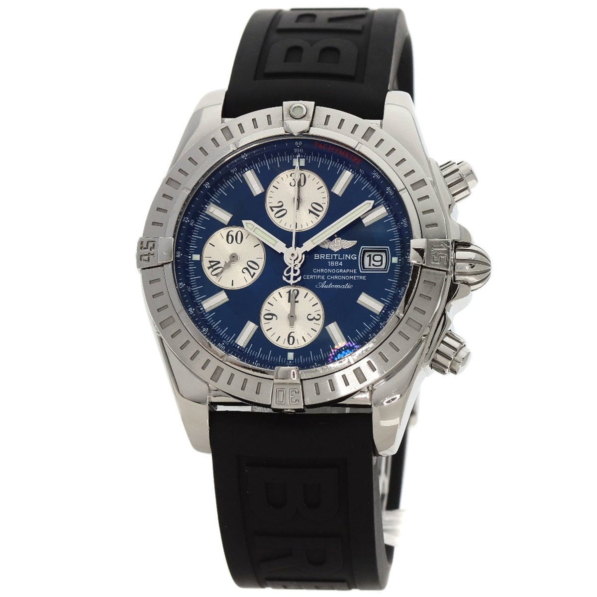 Montre BREITLING A13356 Chronomat Evolution d'occasion en acier inoxydable et caoutchouc pour homme 
