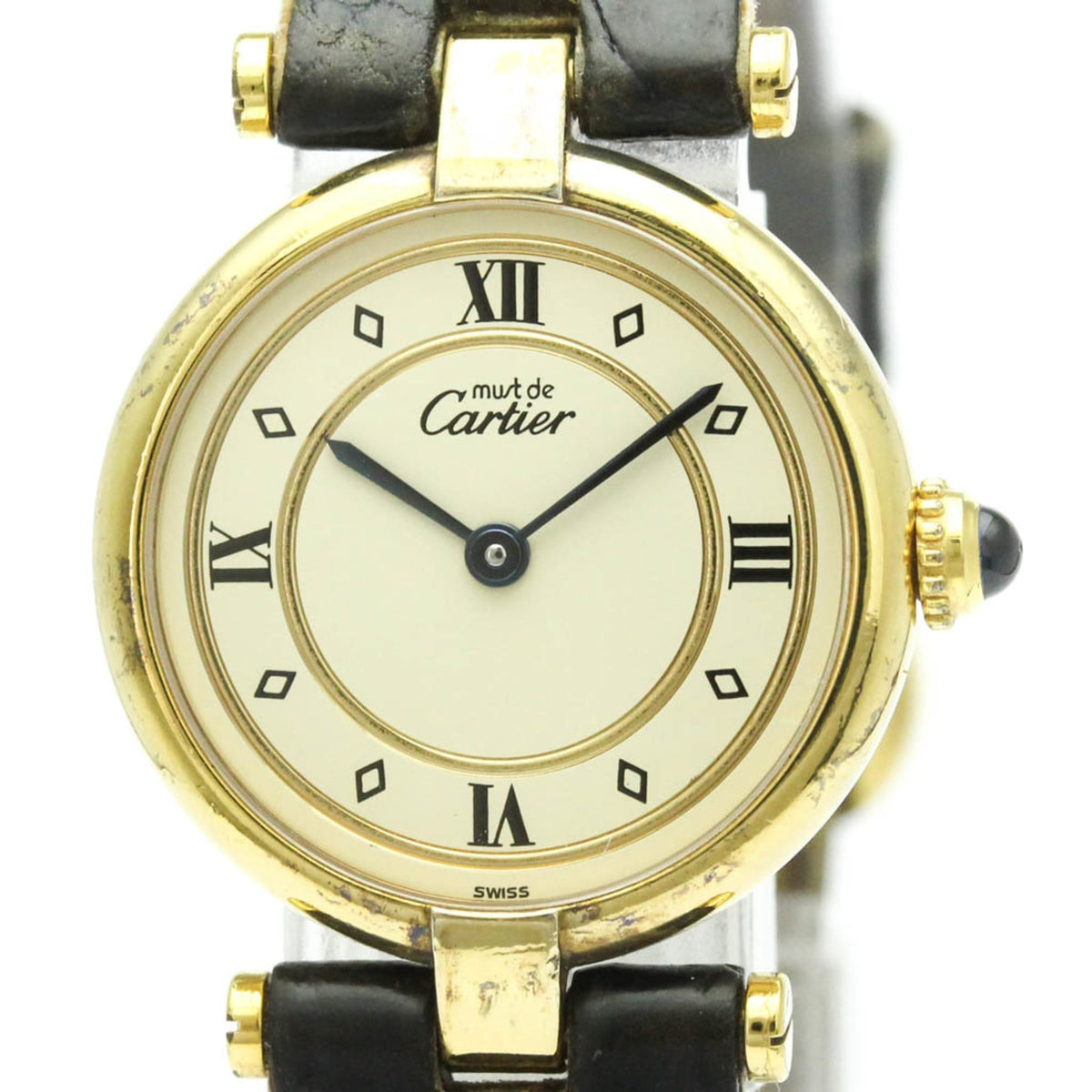 Pre-Owned CARTIER Must Vendome Vermeil Gold Plated Quartz Ladies Watch 590004