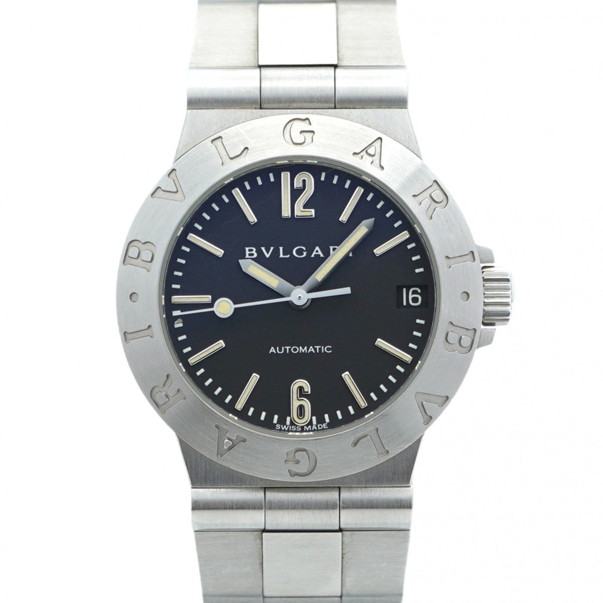 Pre-Owned Bvlgari Diagono LCV29S Black Dial Women's Watch