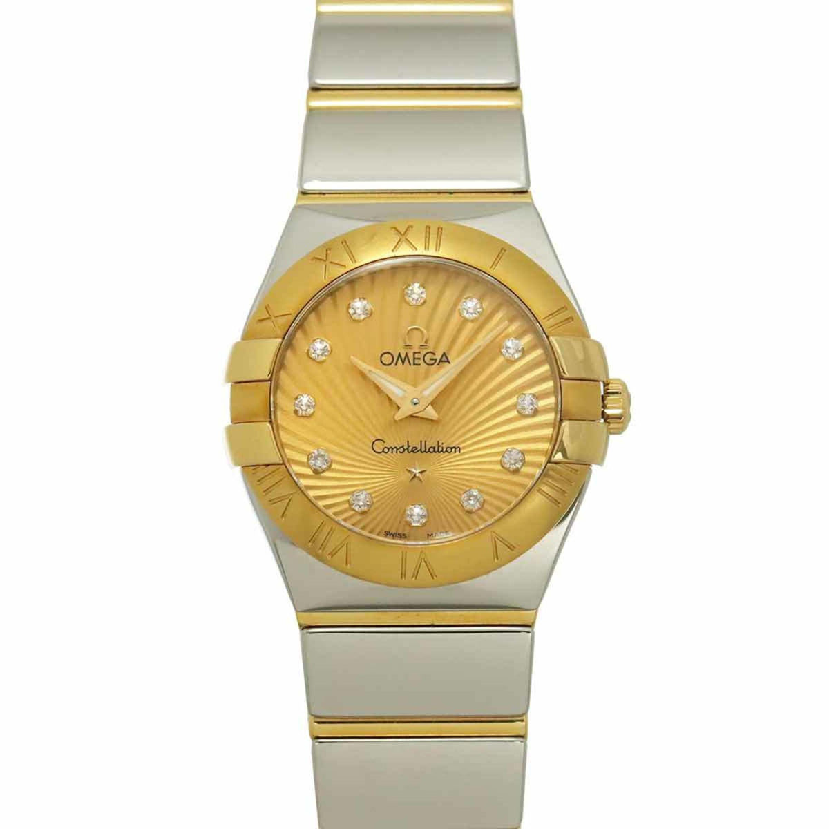 Pre-Owned Omega Constellation Brushed Two-Tone 123 20 24 60 58 002 Ladies' Watch Gold 18KYG Yellow Quartz