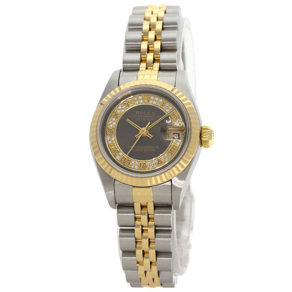 Pre-Owned Rolex 79173MR Datejust Milliard Diamond Watch in Stainless Steel SSx18KYG (18KYG) for Women