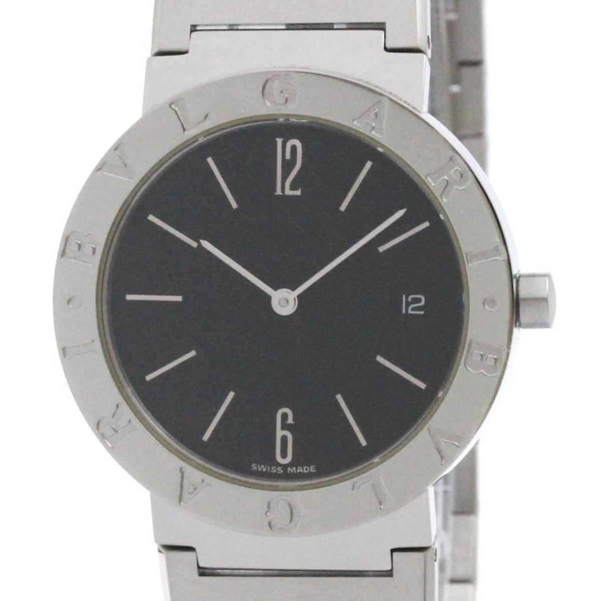 Pre-Owned BVLGARI BVLGARI-BVLGARI Steel Quartz Mens Watch BB33SS Polished