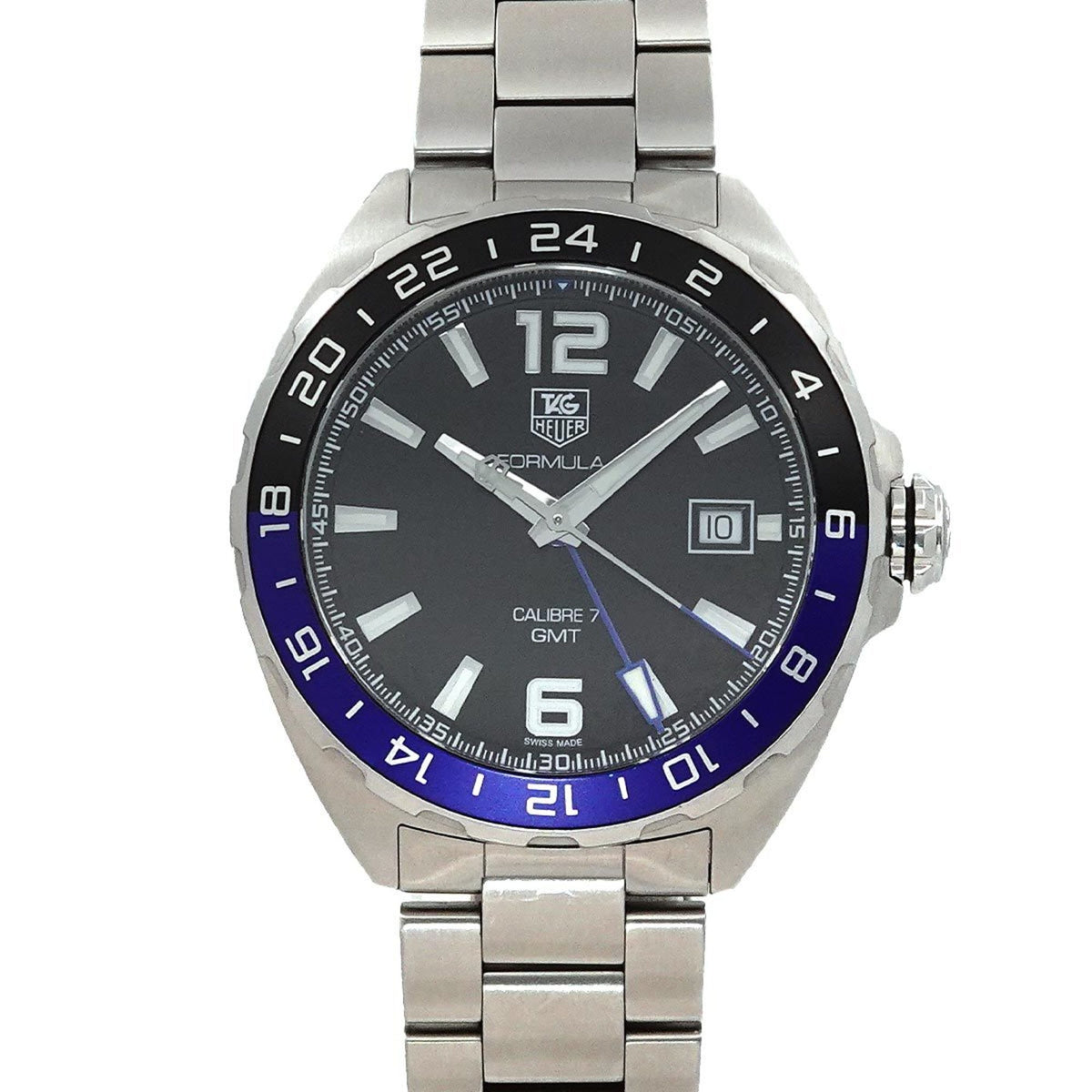 Pre-Owned TAG Heuer Formula 1 Calibre 7 GMT WAZ211A-0 Men's Watch with Date Display, Black, Automatic Movement