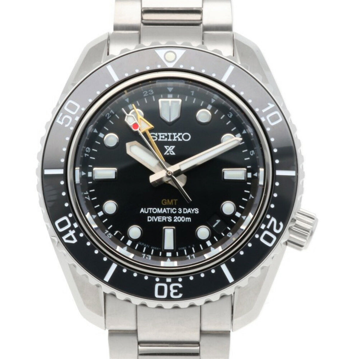 Montre Seiko Prospex Divers GMT d'occasion en acier inoxydable 6R54-00D0, automatique, pour homme, révisée 
